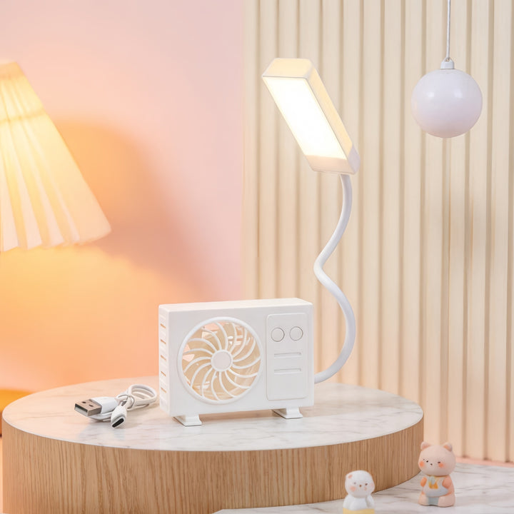 Women's table lamp with integrated USB fan Stornfield