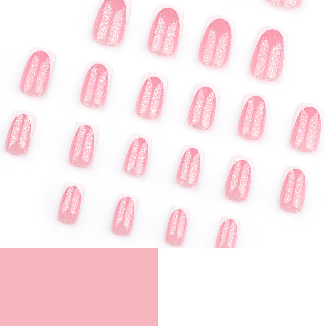 Artful nail decorations with glitter and French tip Stornfield
