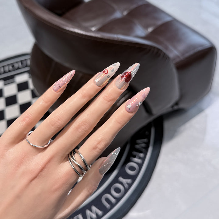 Elegant Decorative Stiletto Press-On Nail Art Set Stornfield