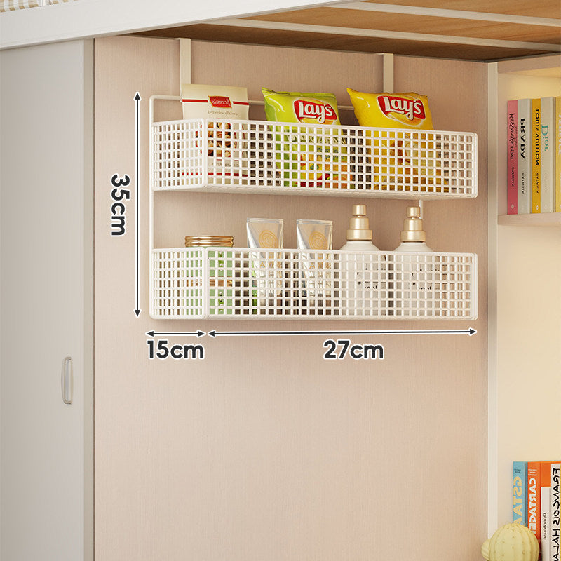 Under-Shelf Double-Tier Ventilated Mesh Hanging Storage Basket for Pantry and Bathroom