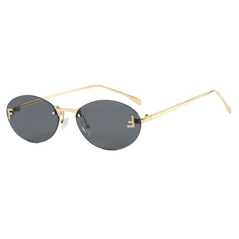 Women's fashionable sunglasses with elegant, round lenses and delicate metal frame Stornfield