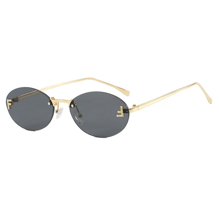 Women's fashionable sunglasses with elegant, round lenses and delicate metal frame Stornfield