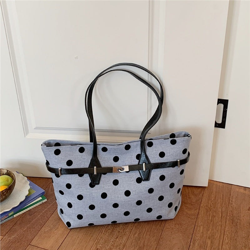Polka Dot Canvas Tote Bag