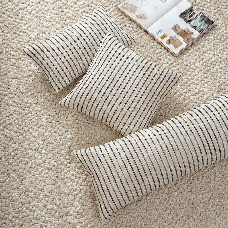 Rectangular Decorative Cushion Cover in Scandinavian Stripe Design made of Cotton-Linen Stornfield