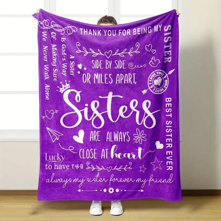 Inspirational Sister-Themed Fleece Blanket