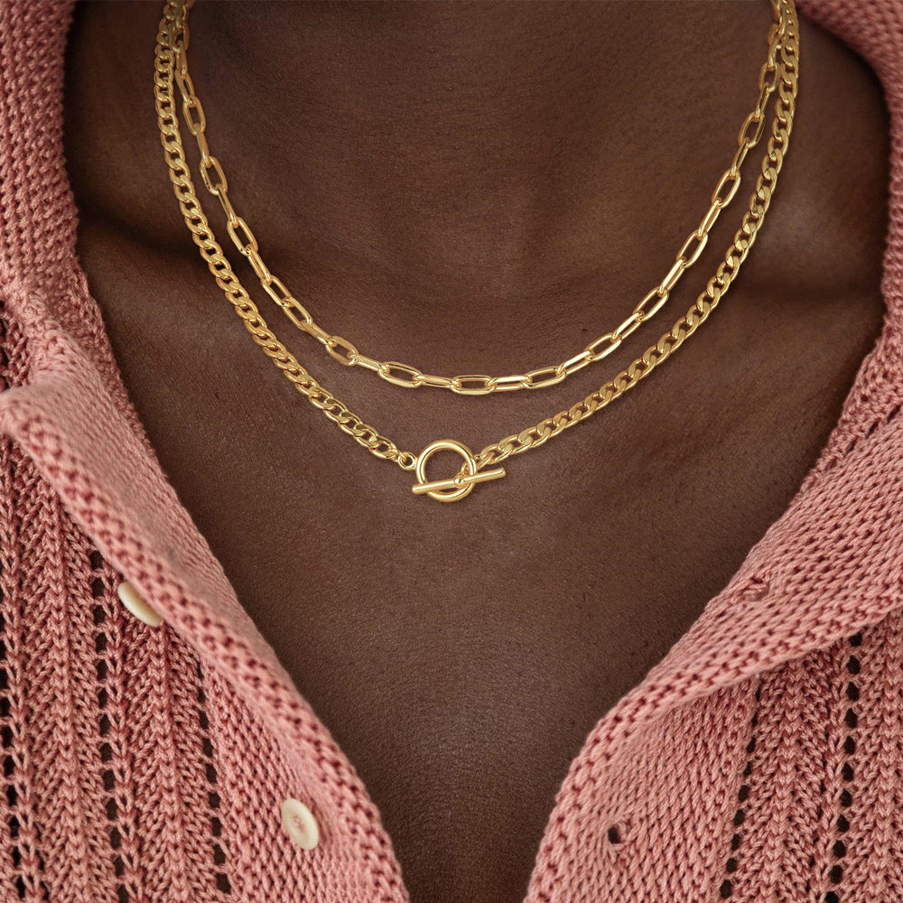 Elegant Silver Layered Chain Necklace Stornfield