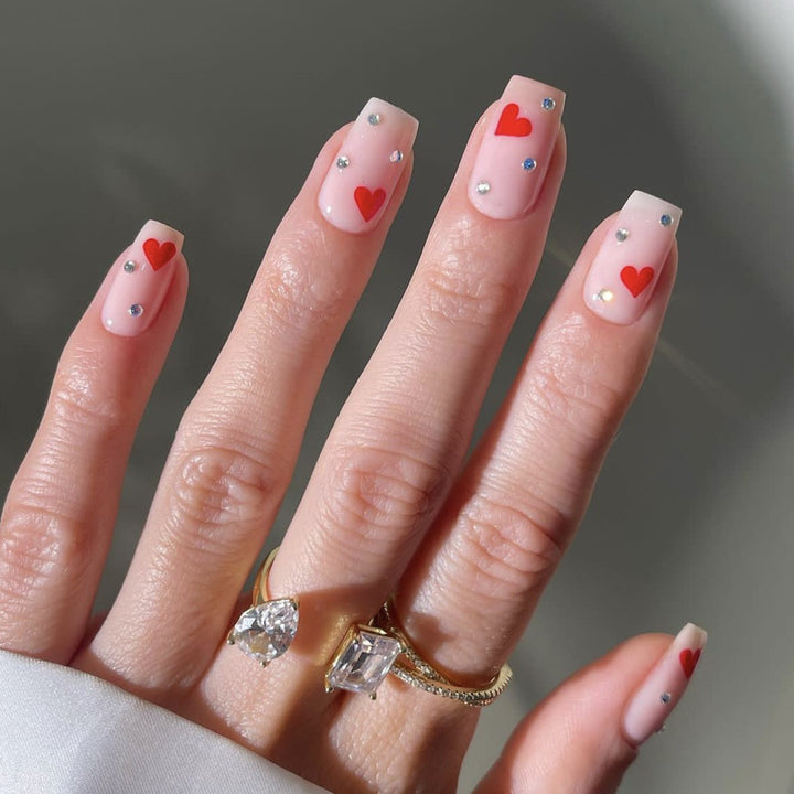 Heart-Accent Decorative Nail Art Extensions Stornfield
