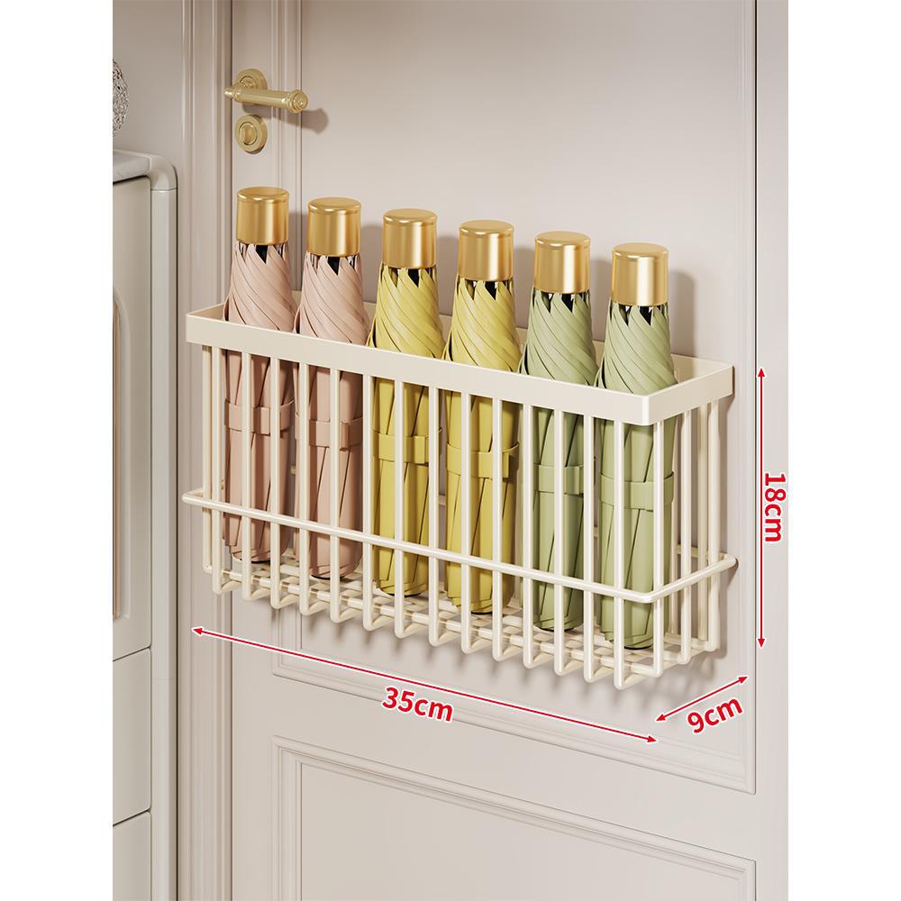 Wall-Mounted Metal Umbrella Organizer for Collapsible Umbrellas