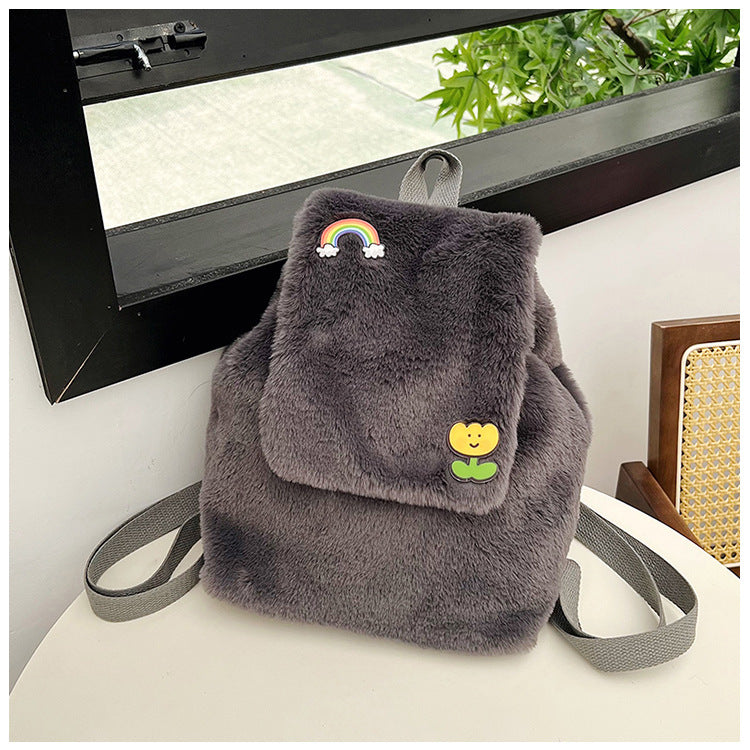 Plush Backpack with Colorful Appliqués Stornfield