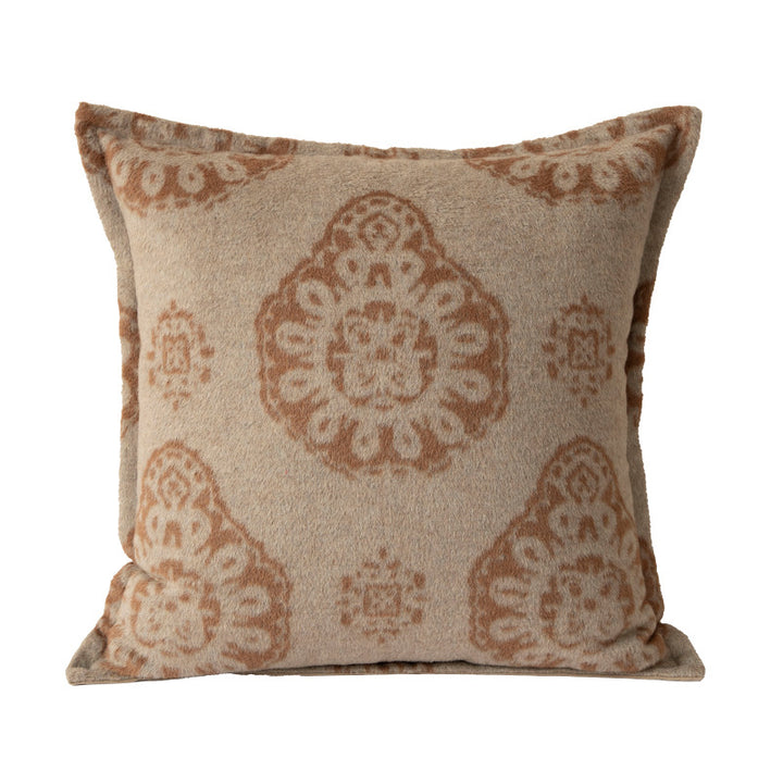 Woven decorative cushion cover in ethnic jacquard style with textured cotton blend