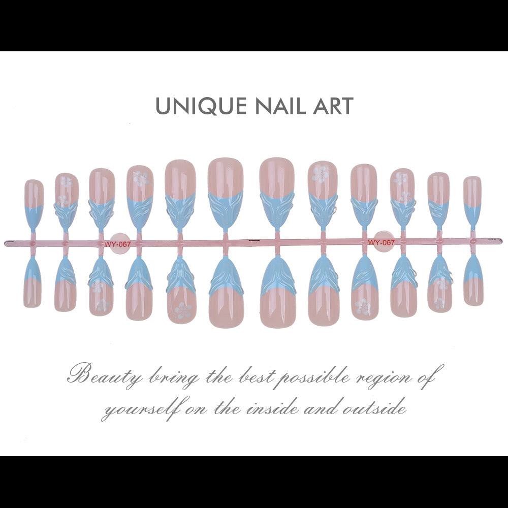 Elegant Floral-Themed Press-On Nail Art Set Stornfield