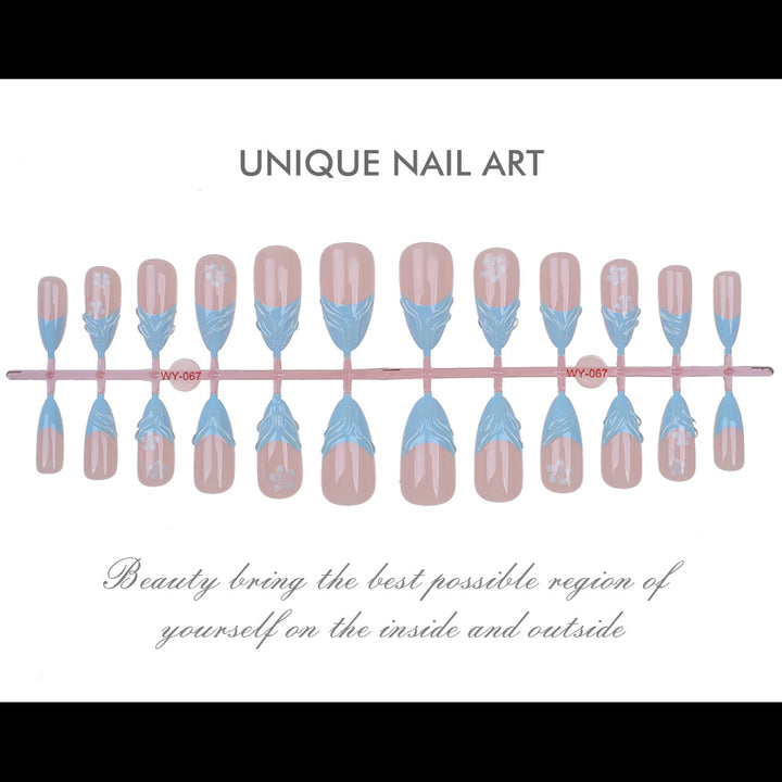 Elegant Floral-Themed Press-On Nail Art Set Stornfield
