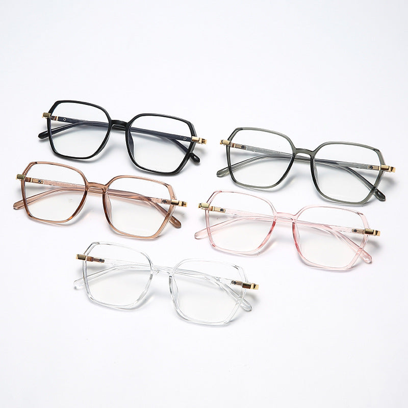 Ladies fashionable square reading glasses with golden accents Stornfield