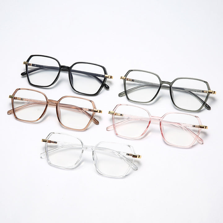 Ladies fashionable square reading glasses with golden accents Stornfield