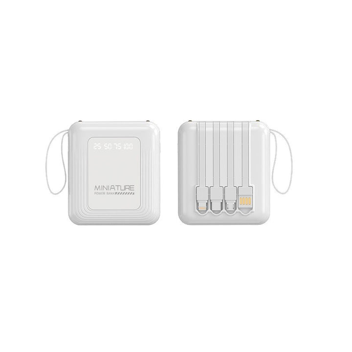 Mini power bank with integrated multifunction charging cable Stornfield