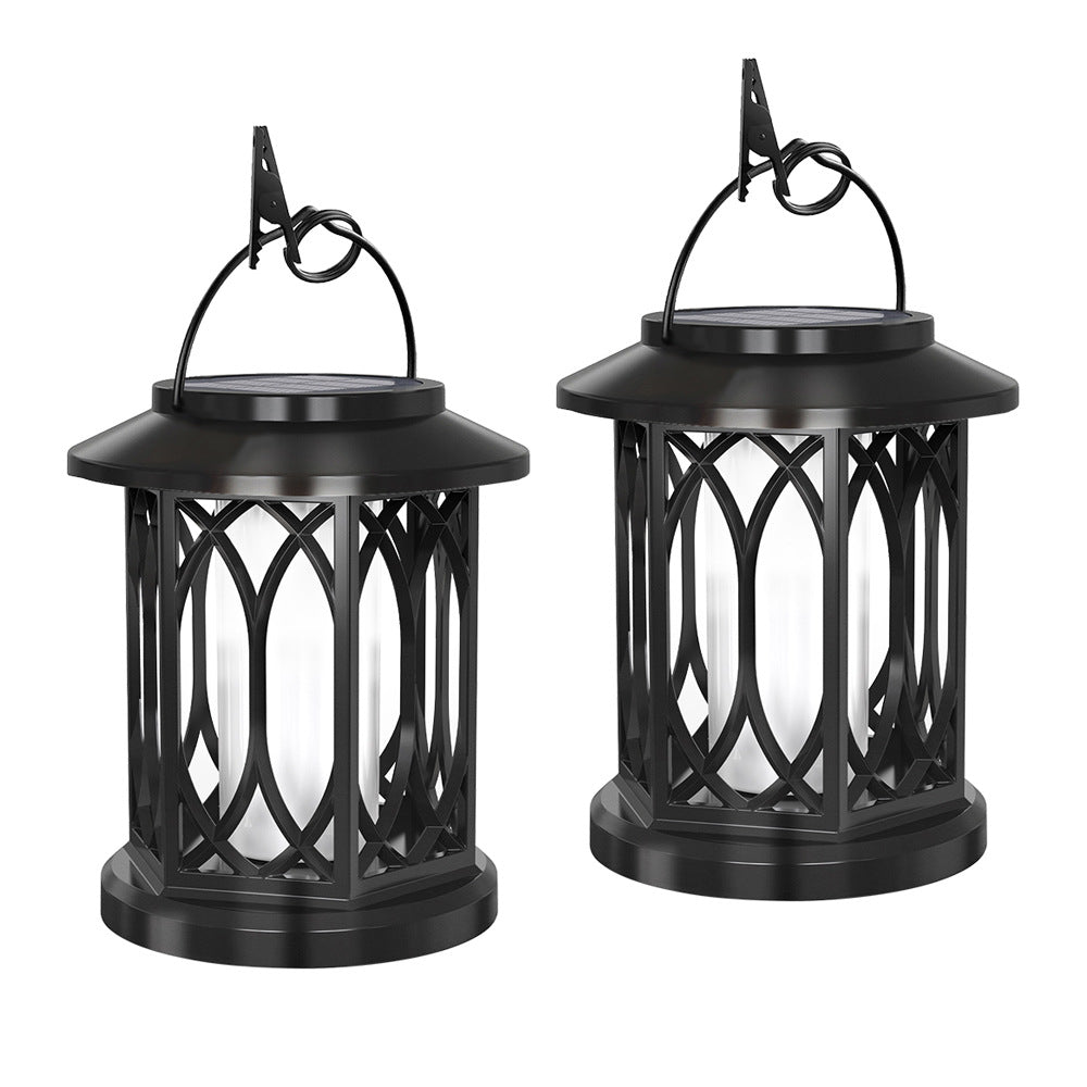 Decorative Solar Hanging Lantern With Metal Lattice Panels Stornfield