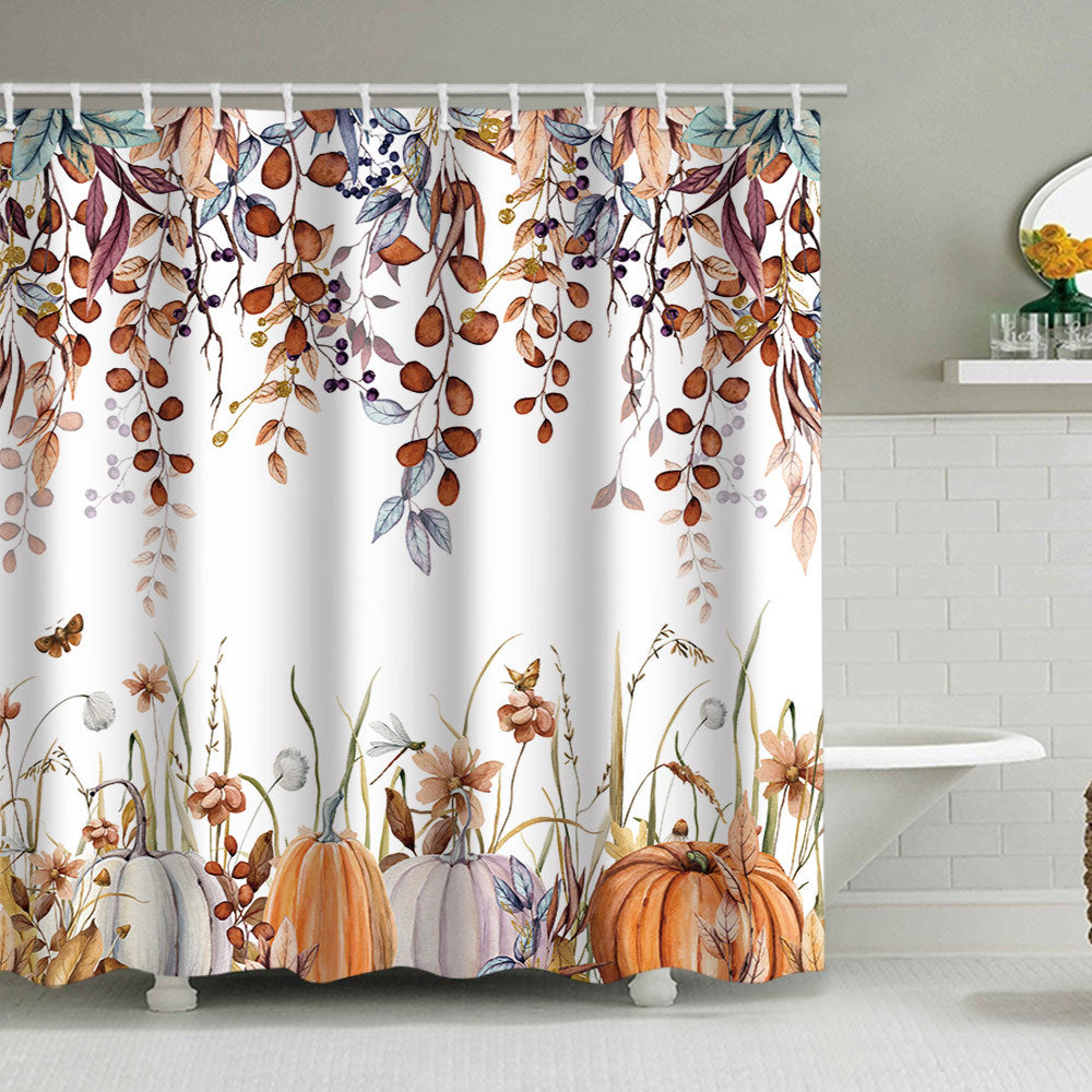 Artistic Pumpkin Print Shower Curtain Stornfield