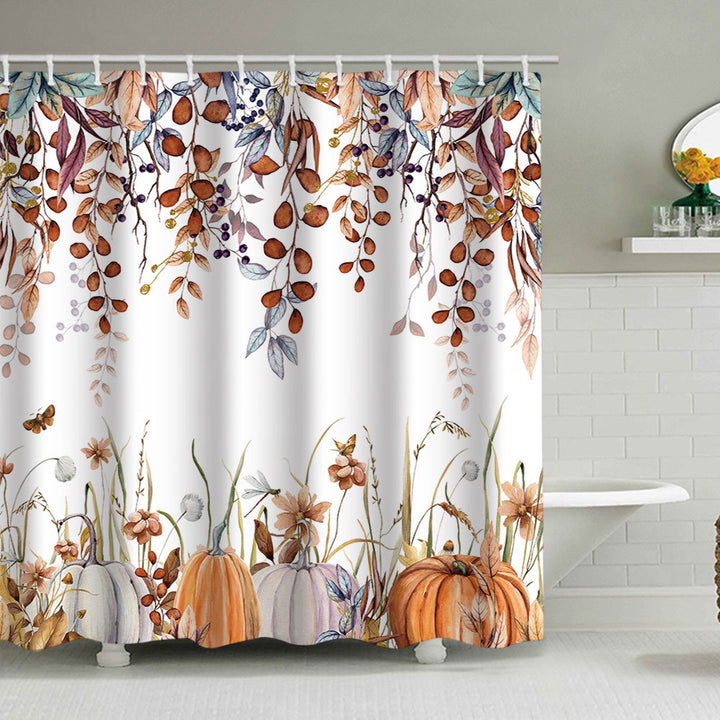 Artistic Pumpkin Print Shower Curtain Stornfield