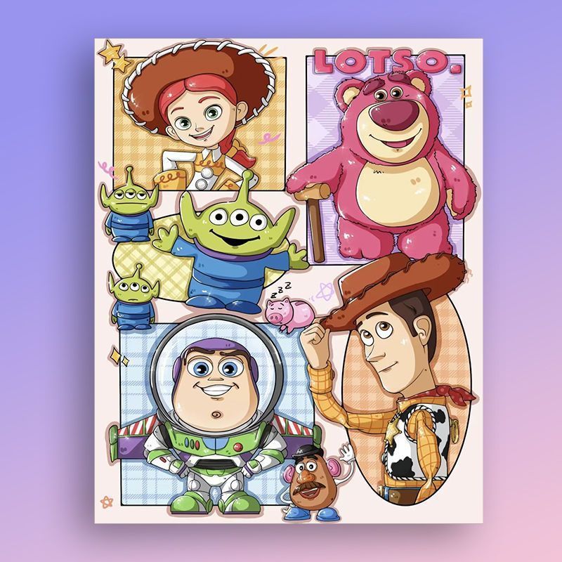 Cartoon Character Sticker Art Print Stornfield