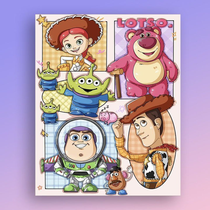 Cartoon Character Sticker Art Print Stornfield