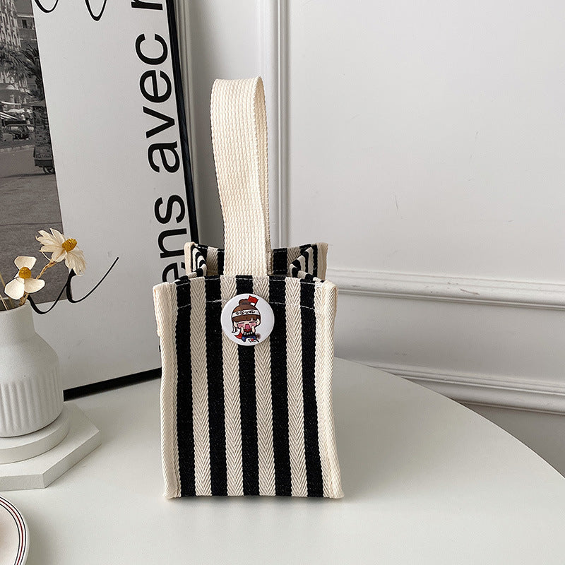 Striped Canvas Tote Bag