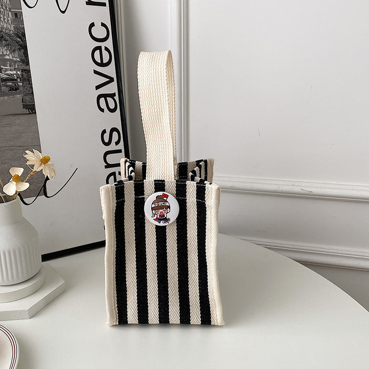 Striped Canvas Tote Bag