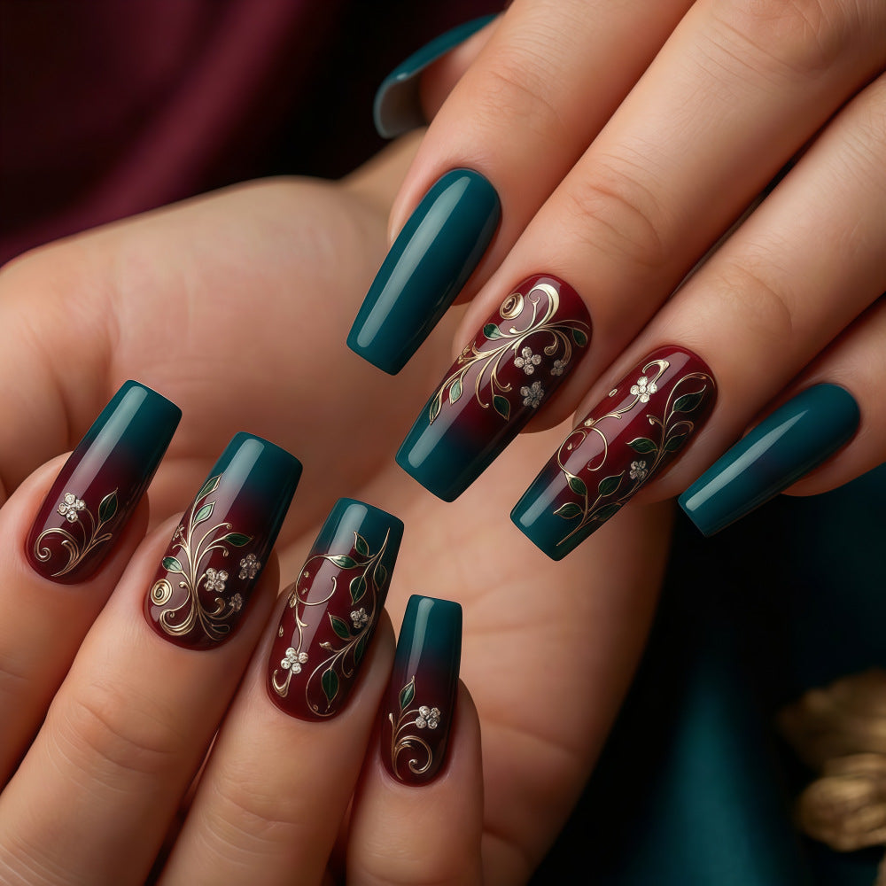 Artificial nails with elegant floral design Stornfield