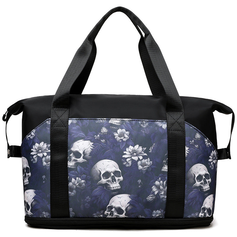 Artistic Skull Print Gym Duffel Bag Stornfield