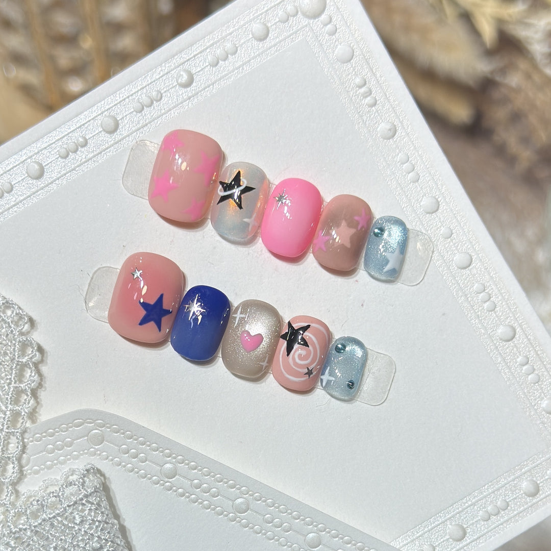 Decorative Nail Art Set with Star and Heart Accents Stornfield