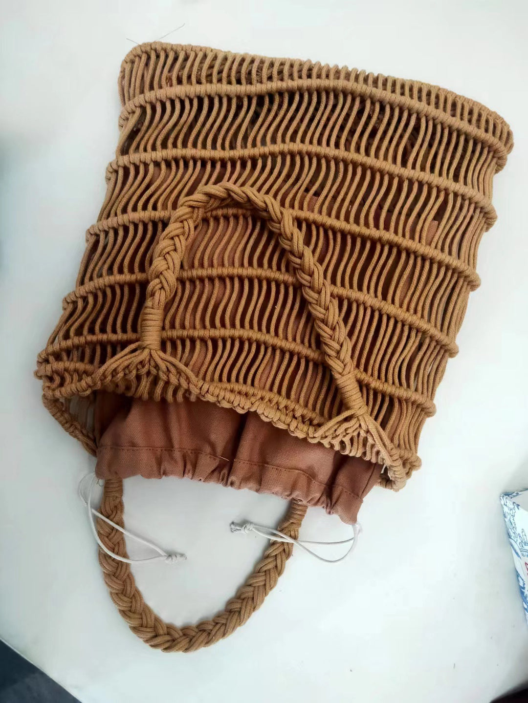 Handmade basket bag with braided design Stornfield