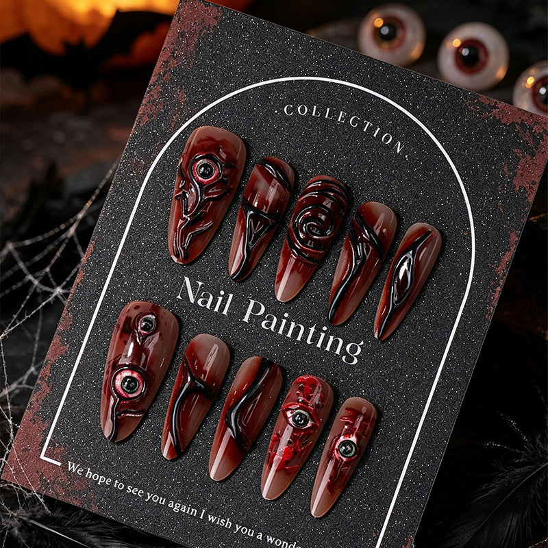 Halloween-Themed Press-On Nail Art Set Stornfield