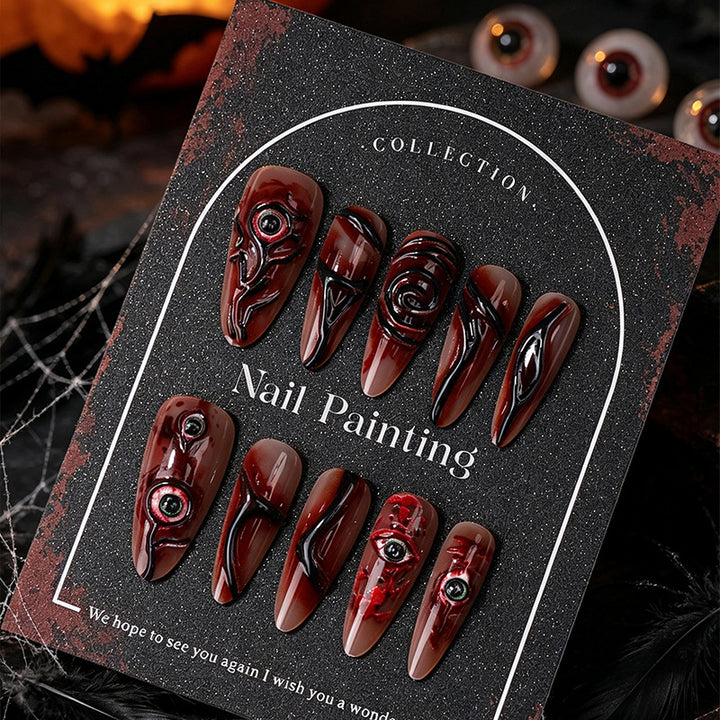 Halloween-Themed Press-On Nail Art Set Stornfield