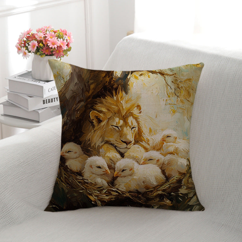 Artistic Animal Illustration Pillow