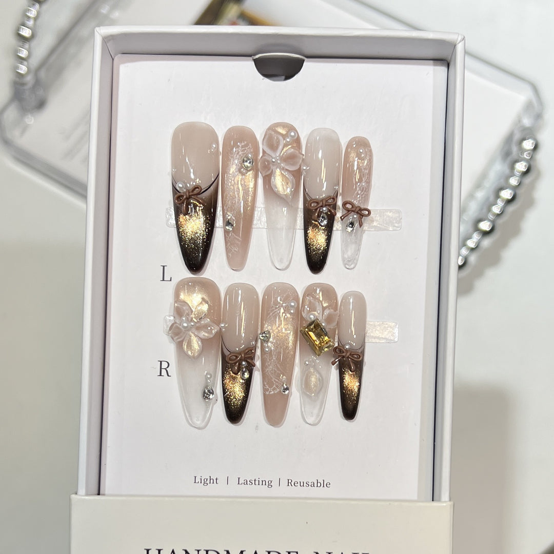 Glamorous Artistic Press-On Nail Extensions Stornfield