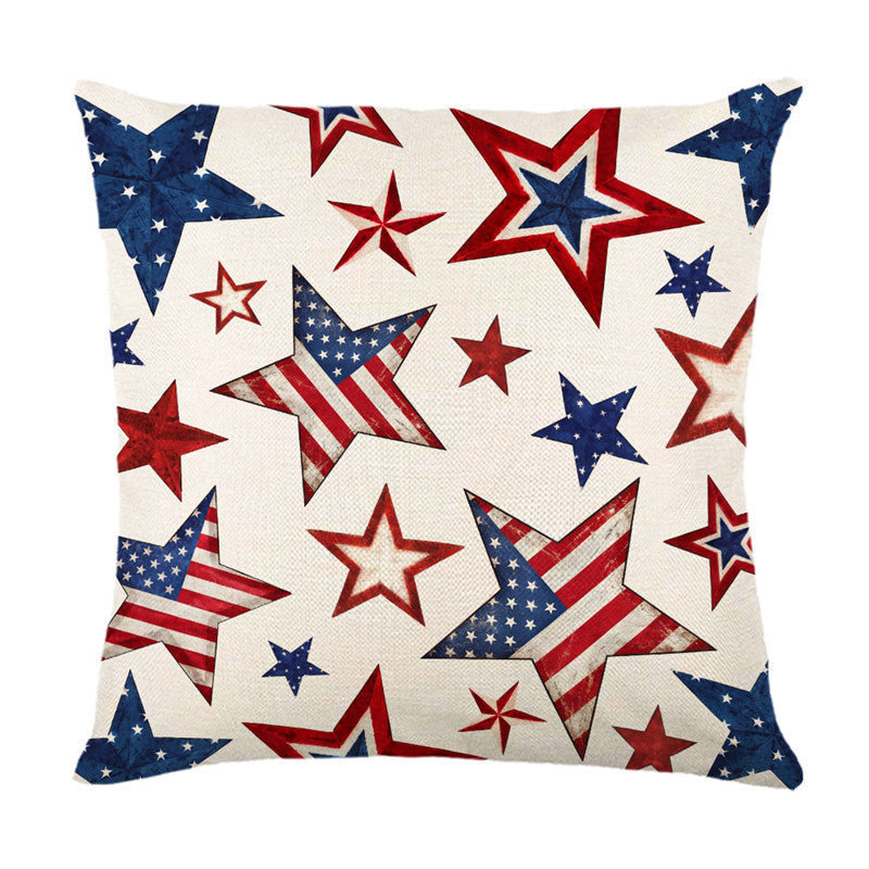 Patriotic Decorative Throw Pillow Cover with USA Map and 'Home' Typography
