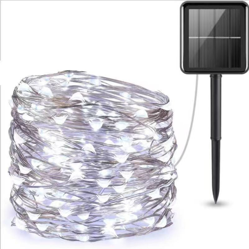 Ultra-Flexible Solar Micro-LED Fairy String Lights With Waterproof Ground-Mount Panel Stornfield