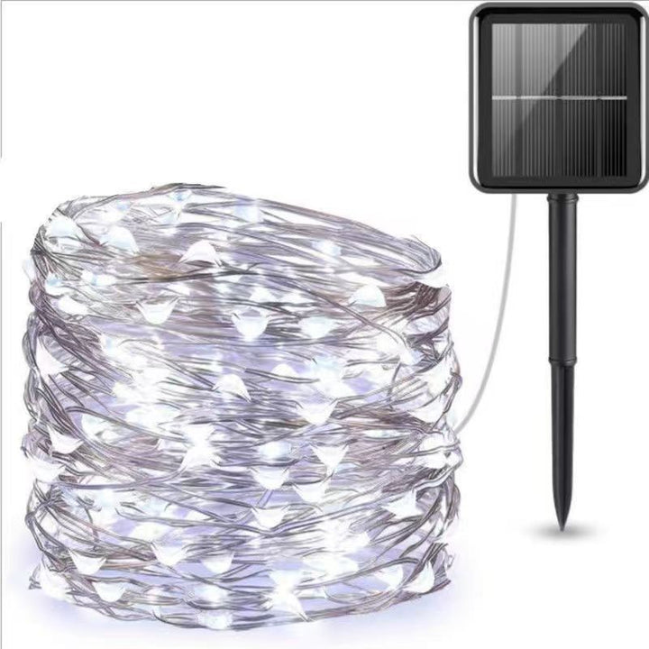 Ultra-Flexible Solar Micro-LED Fairy String Lights With Waterproof Ground-Mount Panel Stornfield