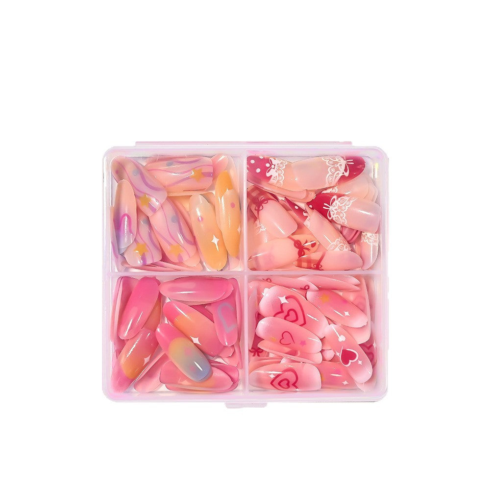 Heart-Themed Press-On Nail Art Set