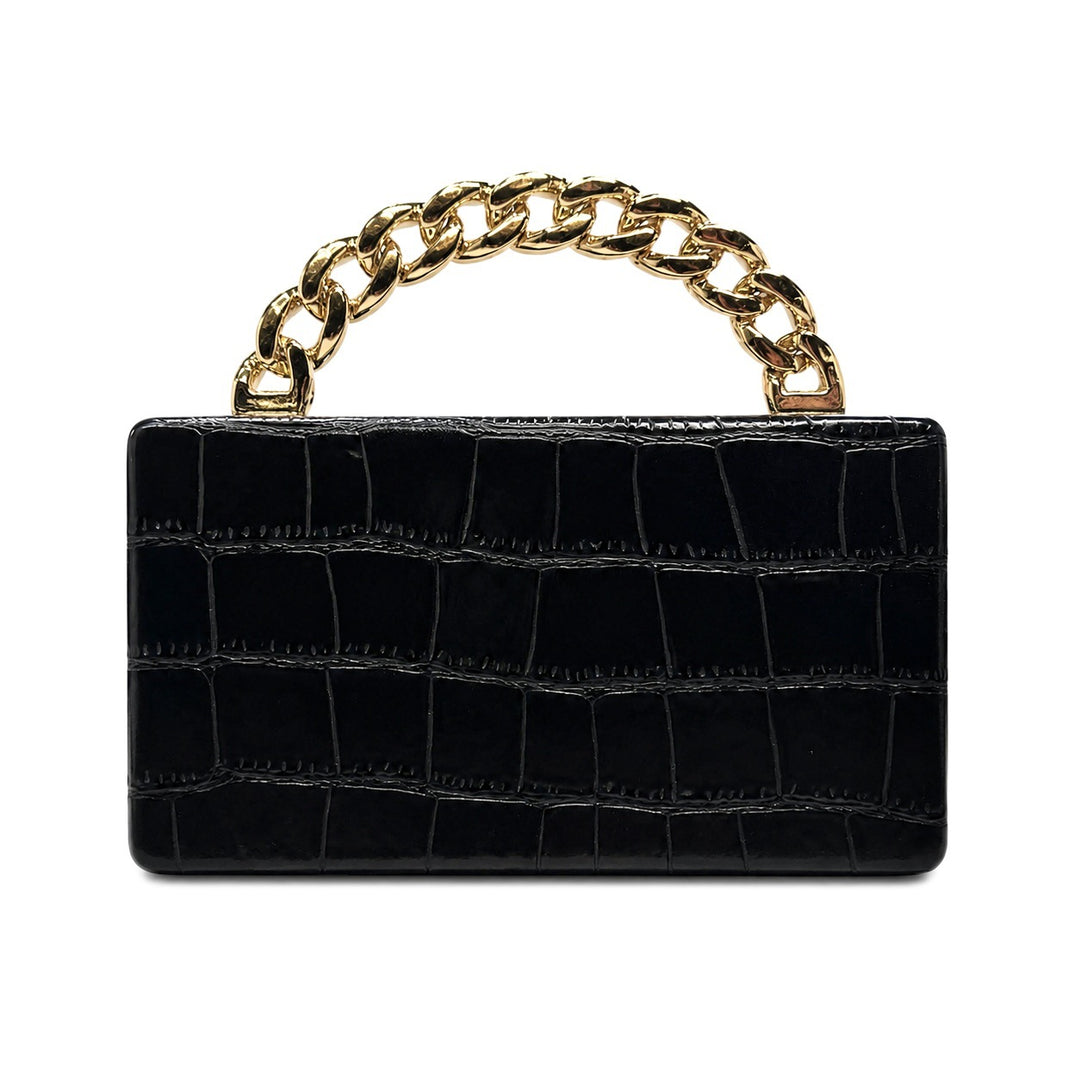 Structured Python-Embossed Handbag