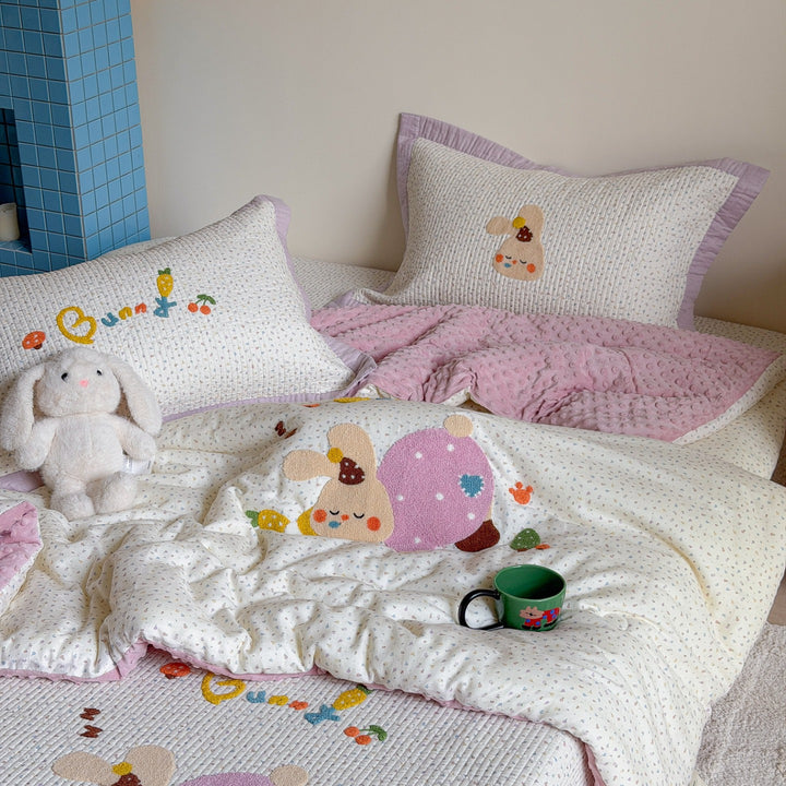 Quilted Cotton Kids Duvet Cover and Pillowcase Set