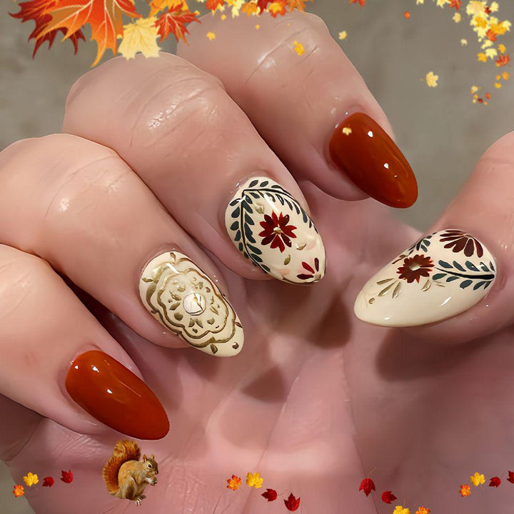 Floral Articulated Acrylic Nail Extensions Stornfield