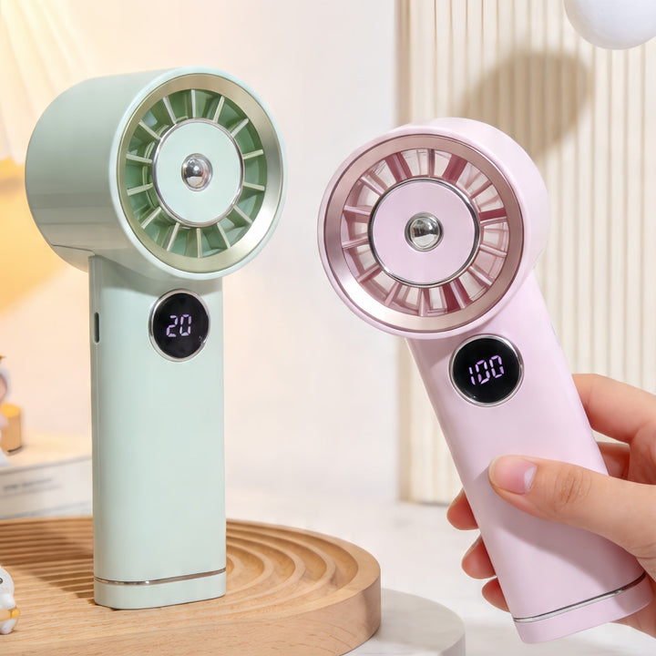 Women Portable Mini Fan with Digital Display Stornfield
