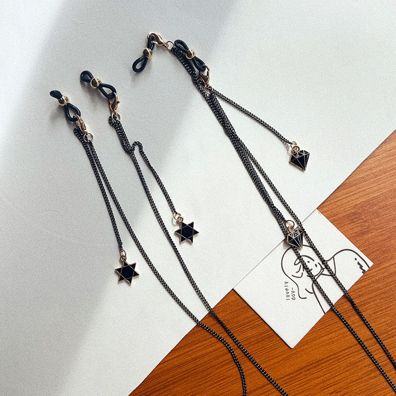 Fashionable glasses holder chain with star pendants Stornfield