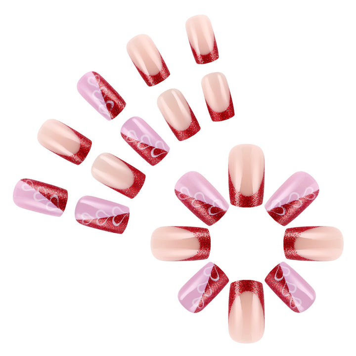 Heart-Embellished Acrylic Nail Art Stornfield