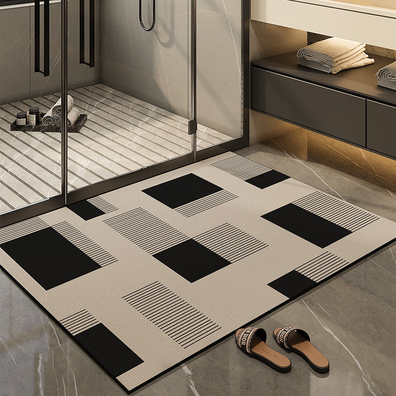 Elegant Flower Print Bath Mat