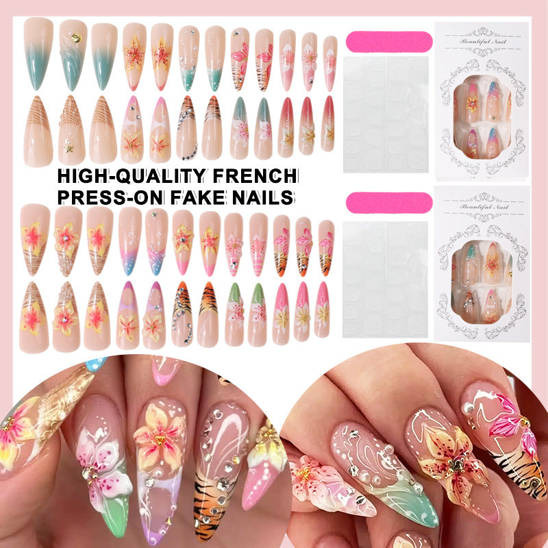 Premium Decorative Press-On Nail Set Stornfield