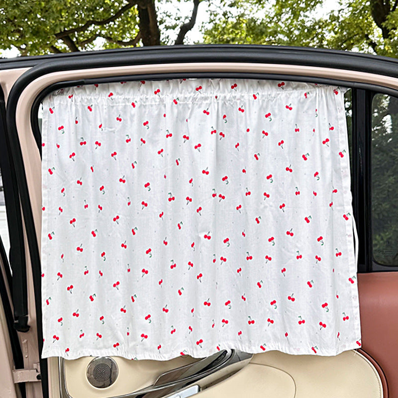 Unisex nan sun protection car curtain with elastic fastening strap and opaque cotton blend Stornfield