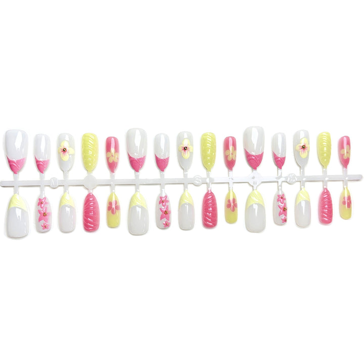 Decorative Floral-Themed Press-On Nail Set