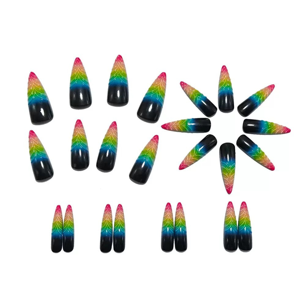 Artistic Leaf-Shaped Nail Extensions Stornfield