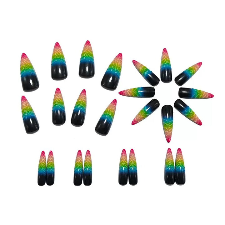 Artistic Leaf-Shaped Nail Extensions Stornfield